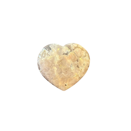 38g Flower Agate Heart