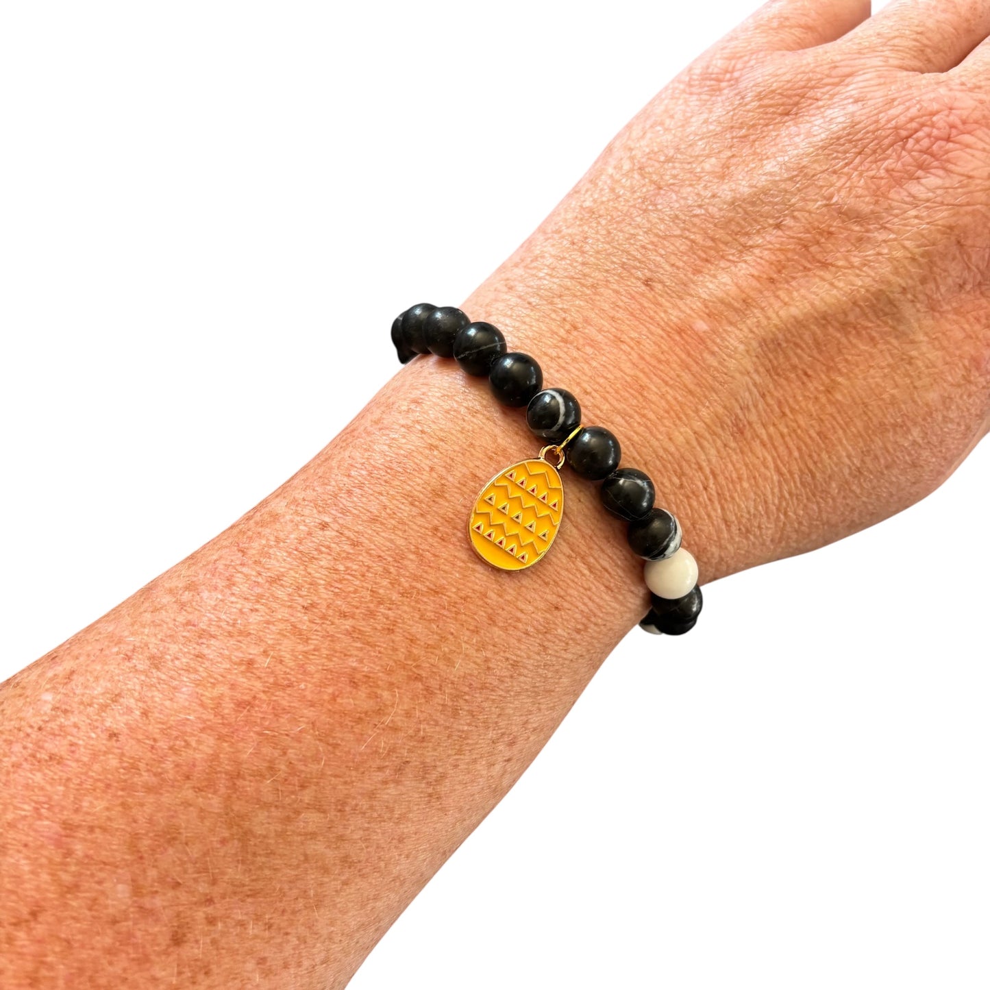 8mm Easter Zebra Jasper Bracelet