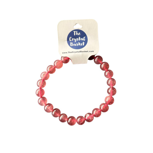 8mm Strawberry Quartz Bracelet