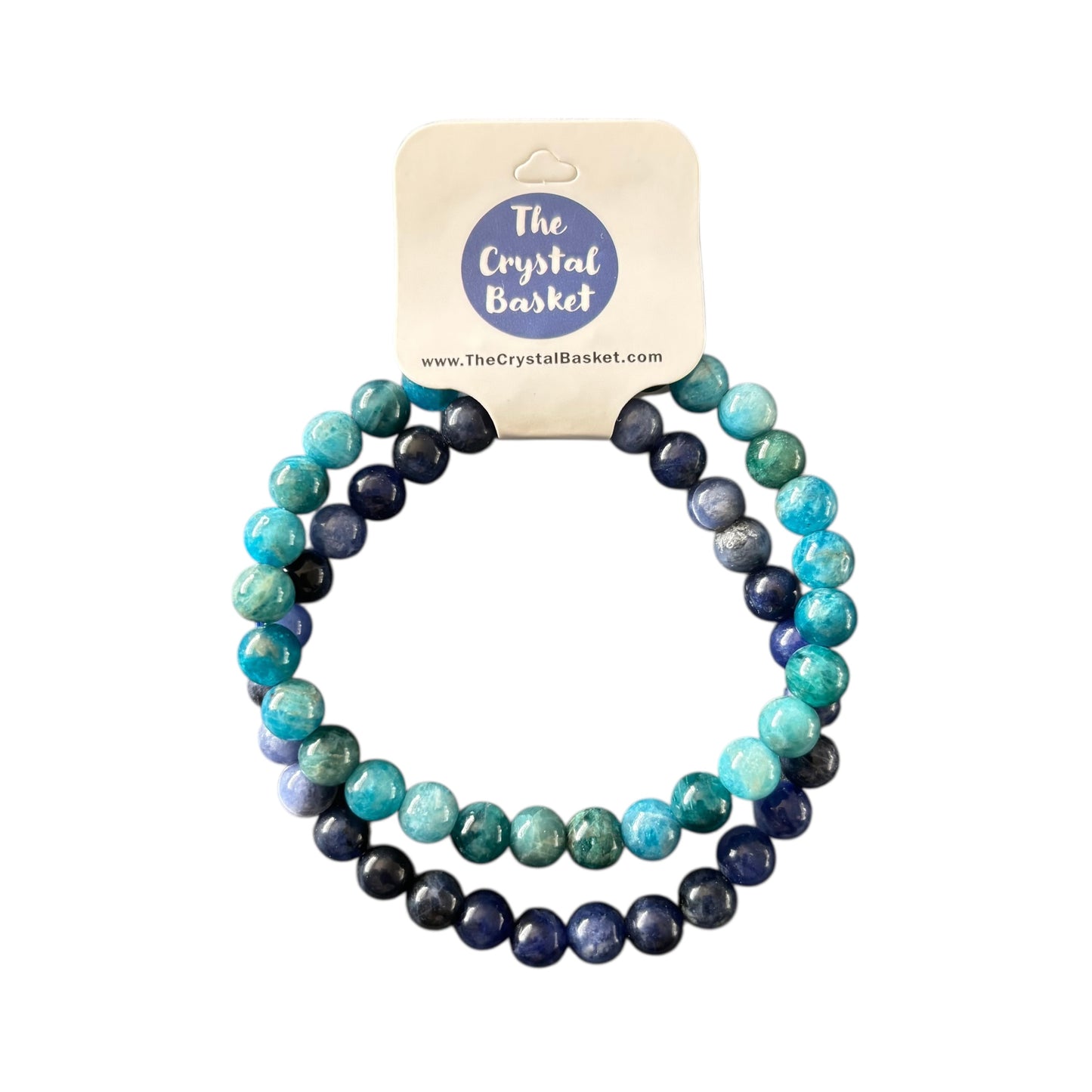 6mm Gemini Blue Apatite&Sodalite Bracelet Set