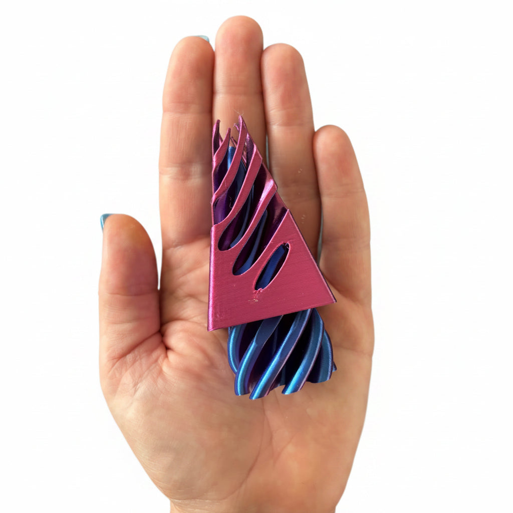 3D spiral pink/purple pyramid Toy