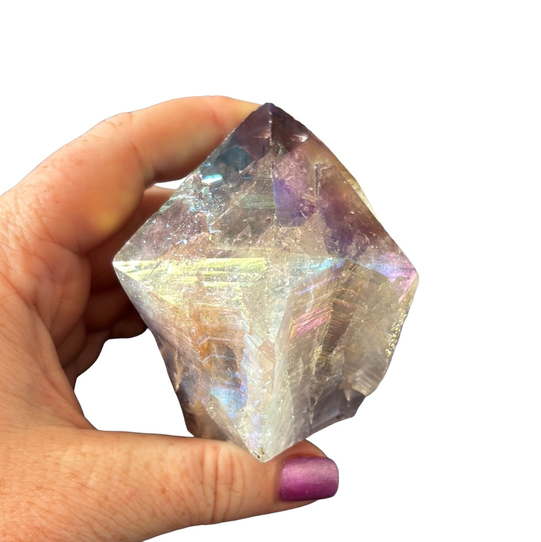 301g Amethyst Aura Cut Base