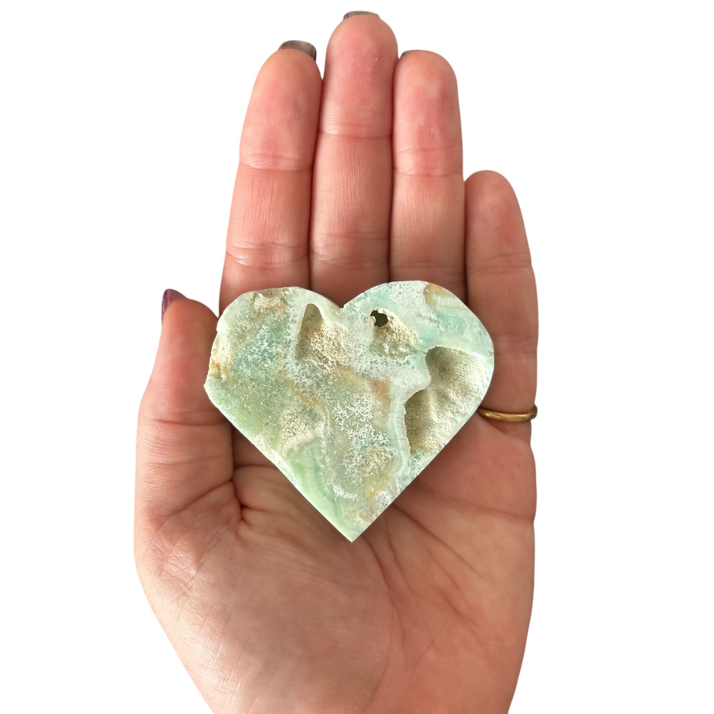 108g Blue Aragonite Heart