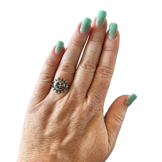 Silver Moon/Sun Ring