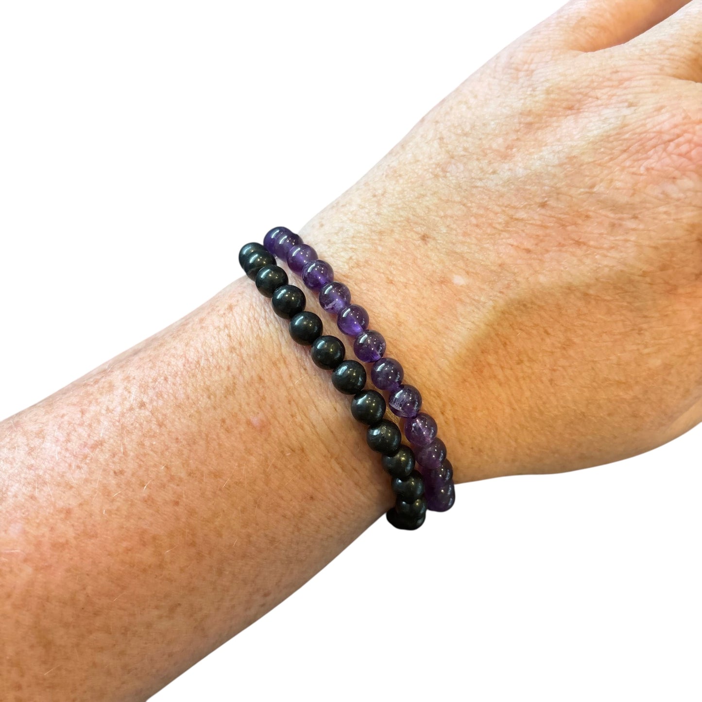 6mm Spiritual Grounding Amethyst&Shungite Bracelet Set