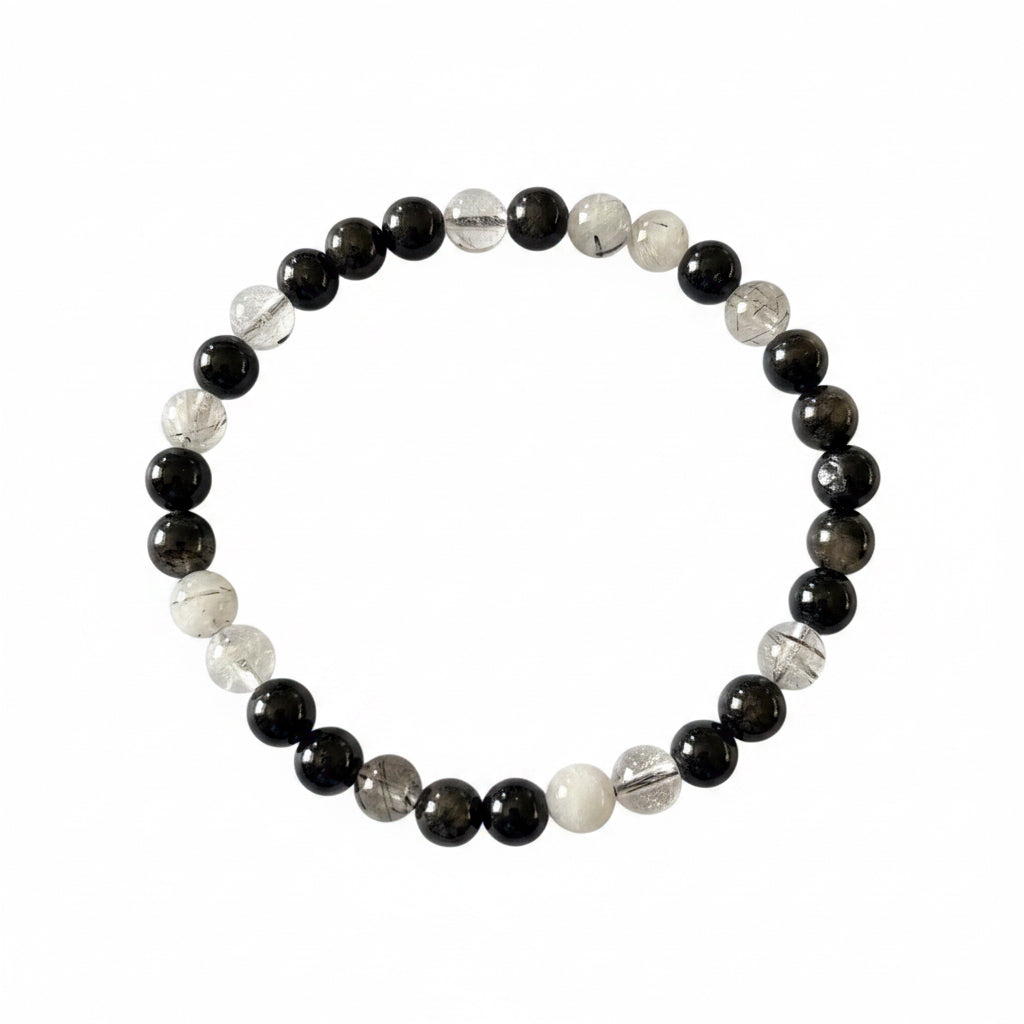 6mm Tourmaline in Quartz Bracelet