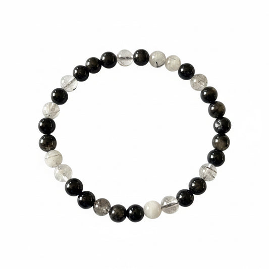 6mm Tourmaline in Quartz Bracelet