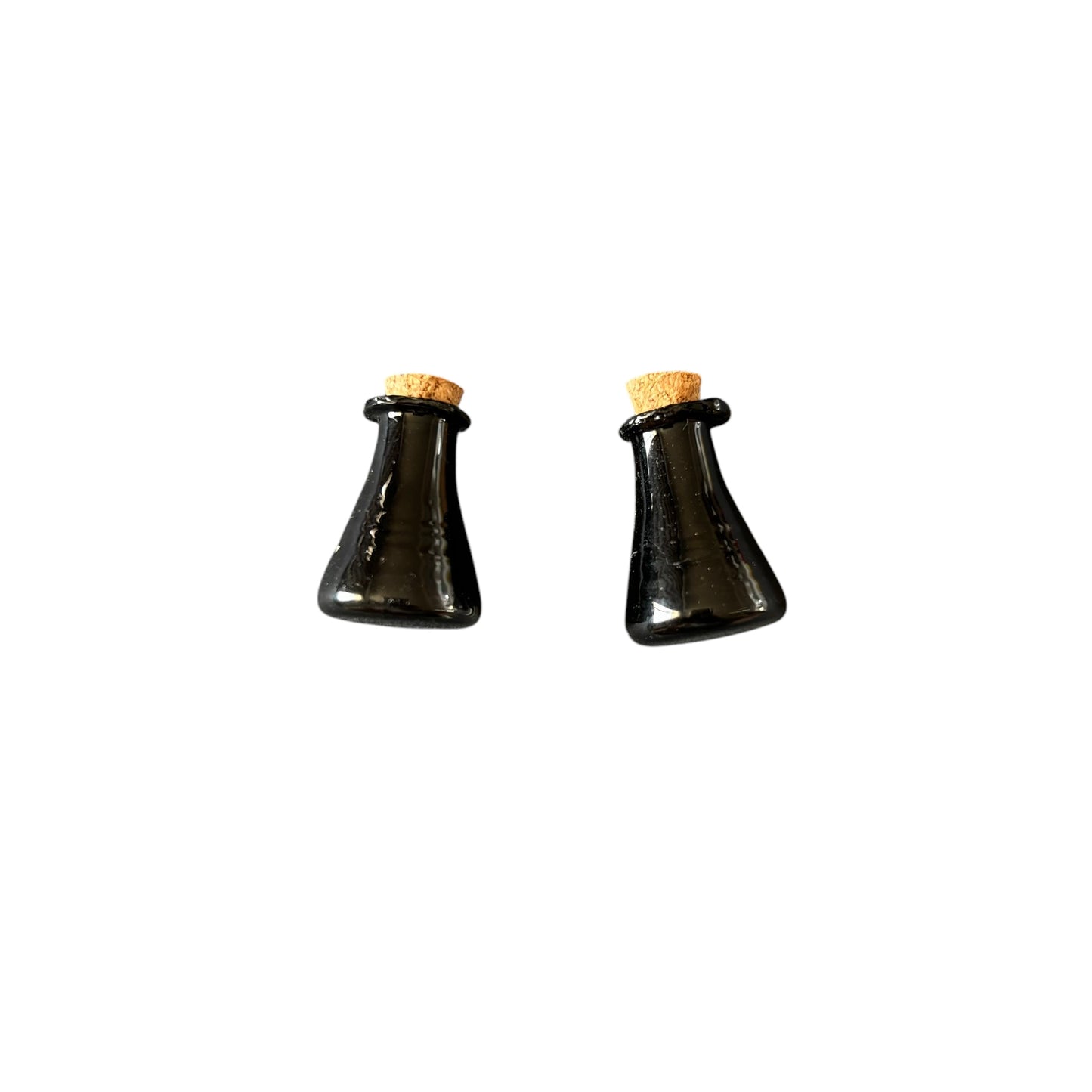 Black Mini Glass Flask Wish Bottle