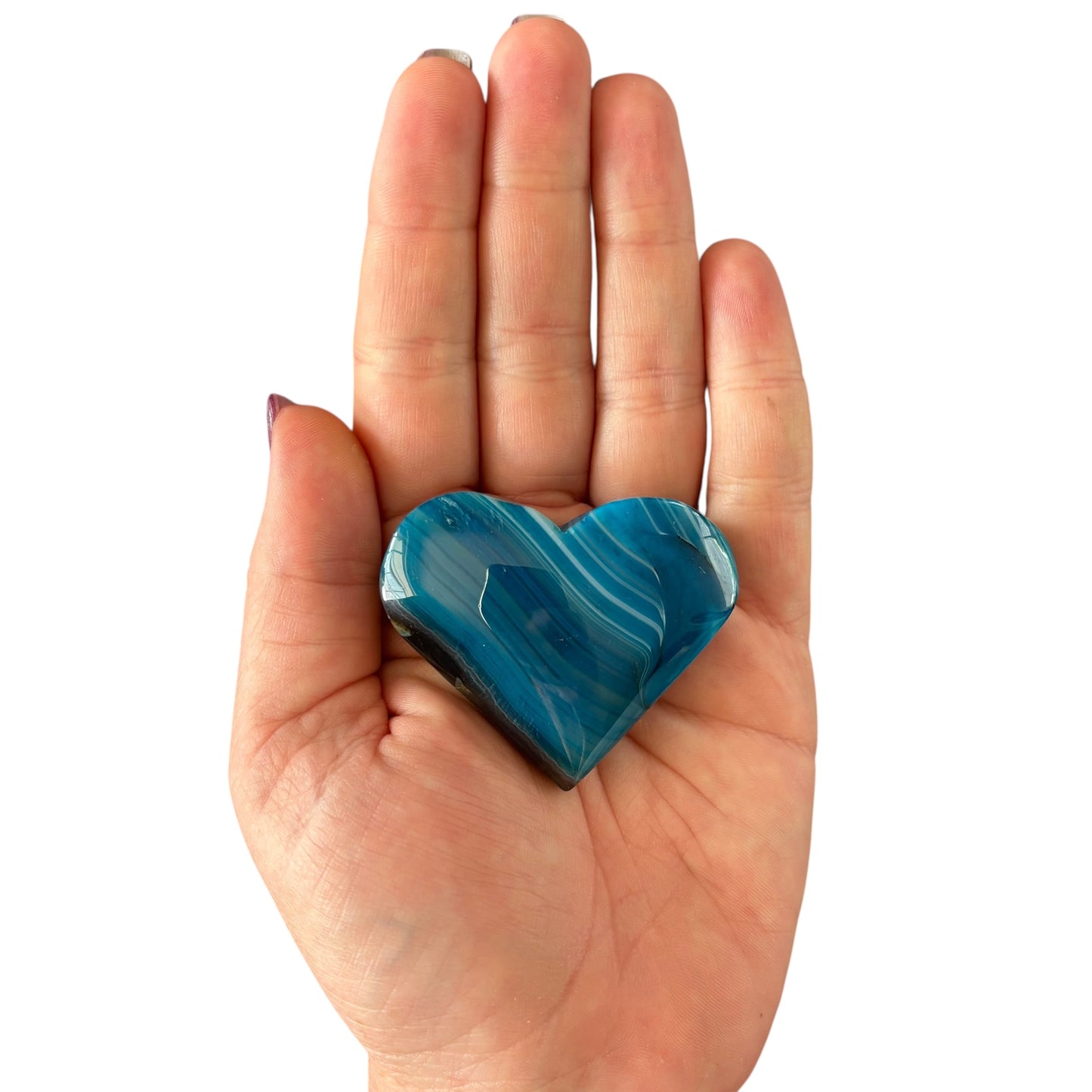 69g Dyed Blue Agate Heart