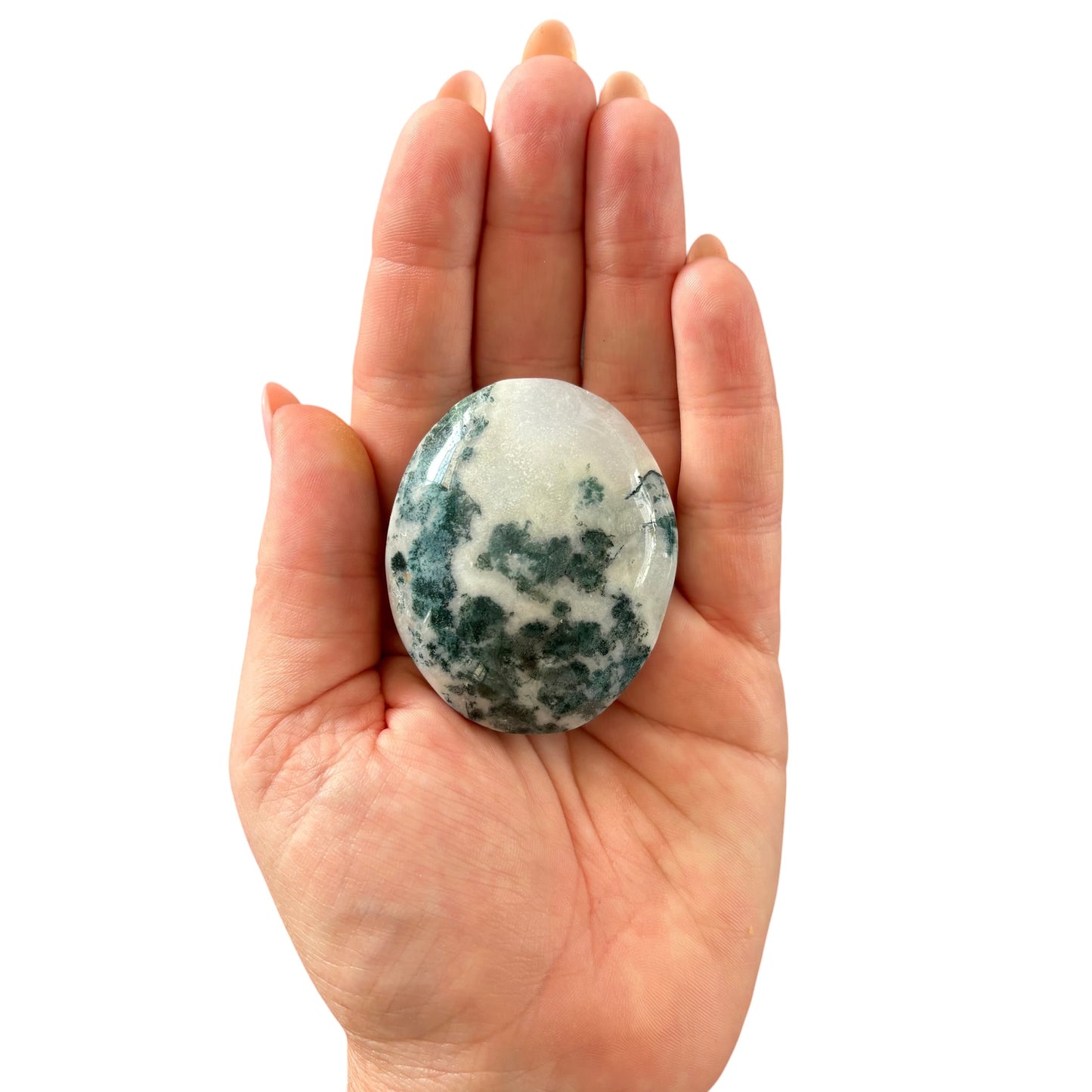 96g Moss Agate Palm Stone