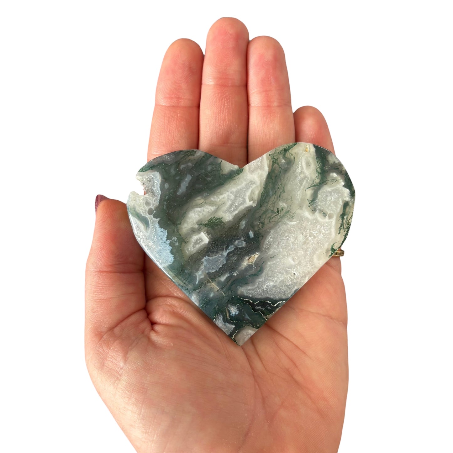 117g Moss Agate Heart