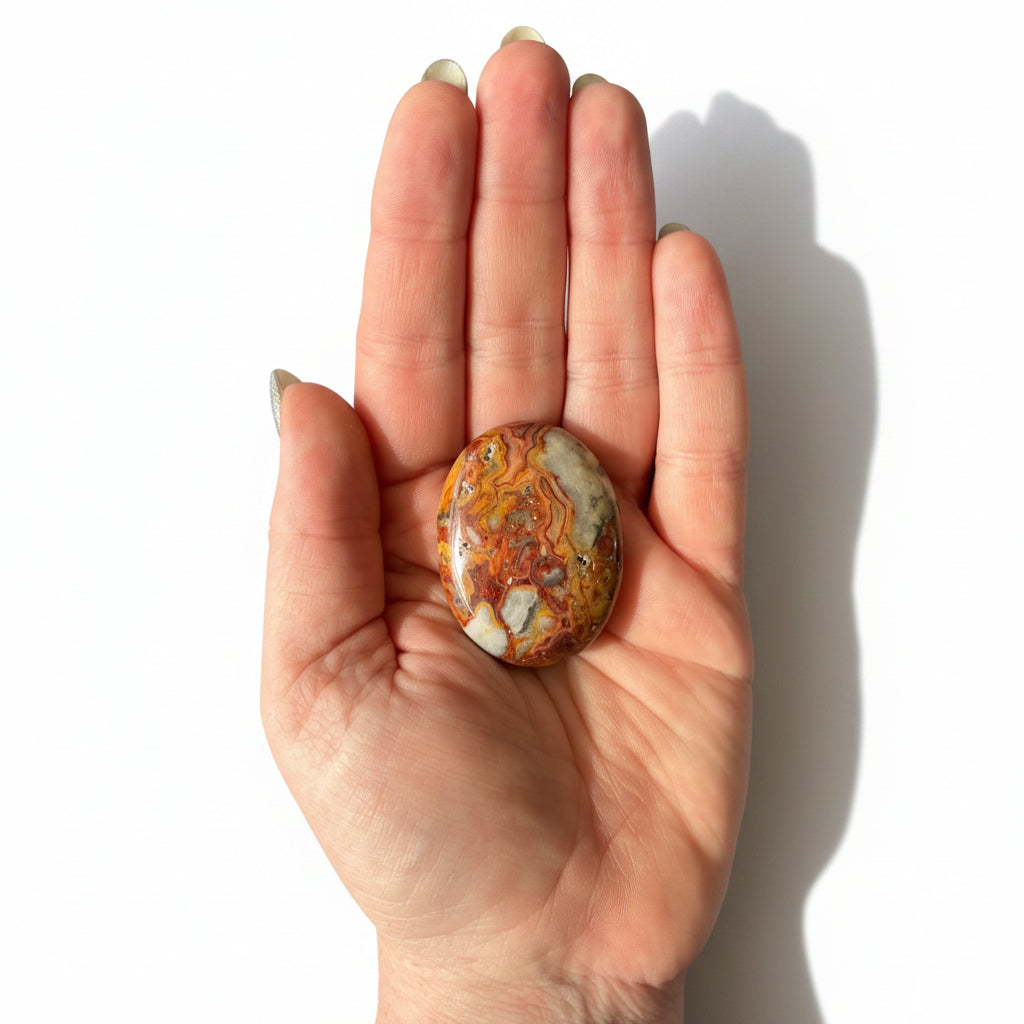 39g Crazy Lace Agate Palm Stone