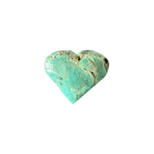 66g Amazonite with Smokey Quartz Heart