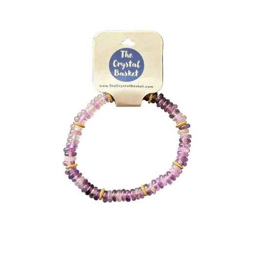 6mm Amethyst & Gold Bracelet