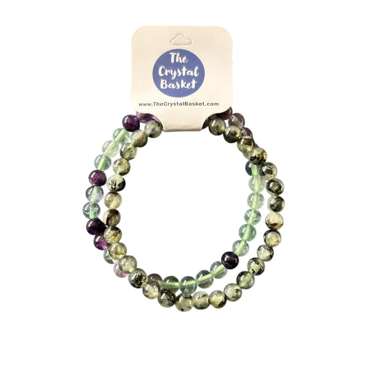 6mm Virgo Fluorite&Prehnite Bracelet Set