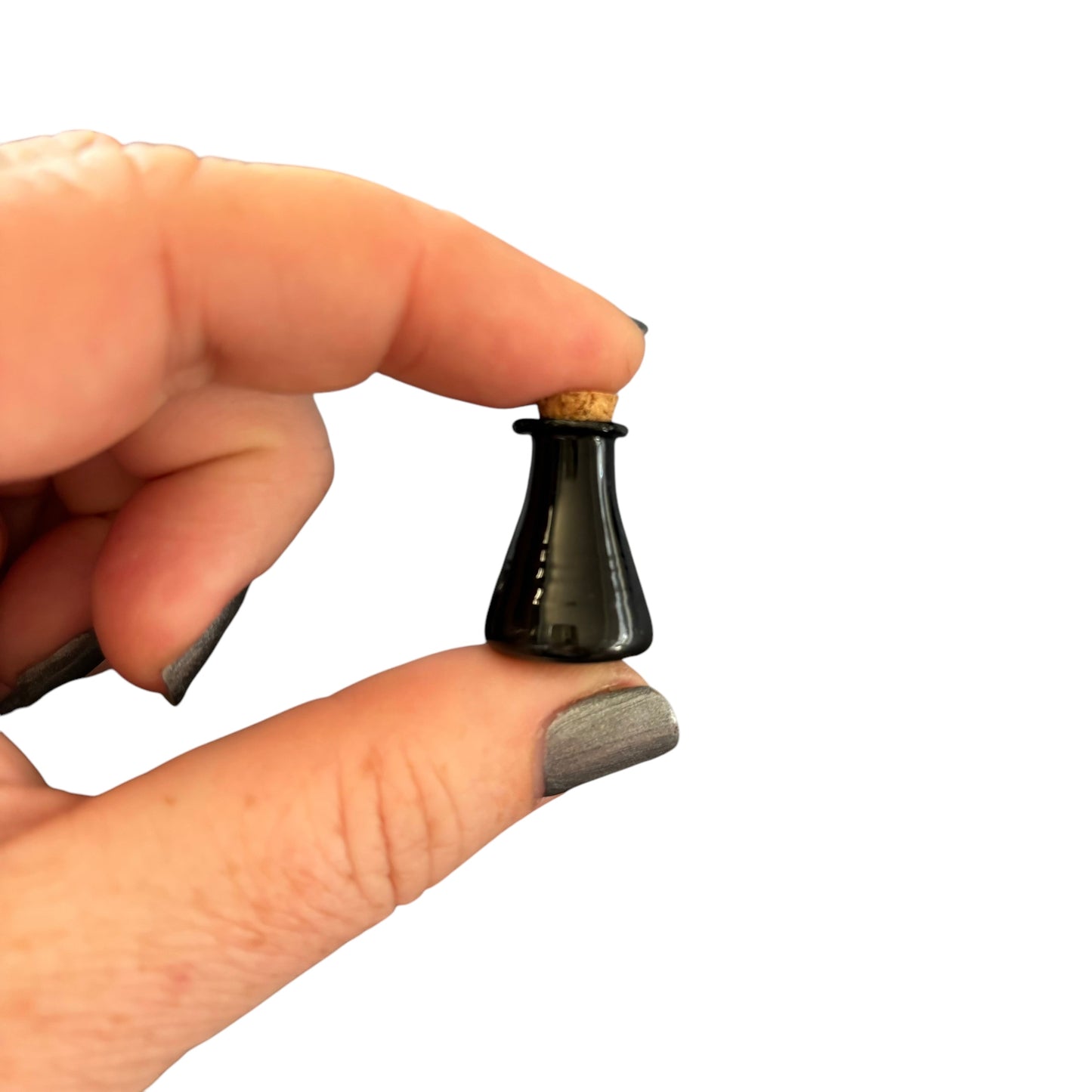 Black Mini Glass Flask Wish Bottle