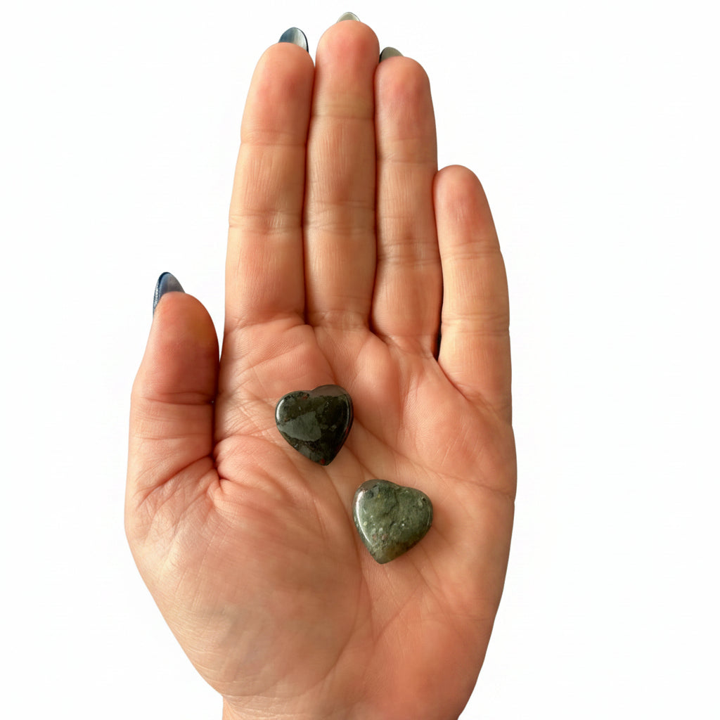 18mm African Bloodstone Heart