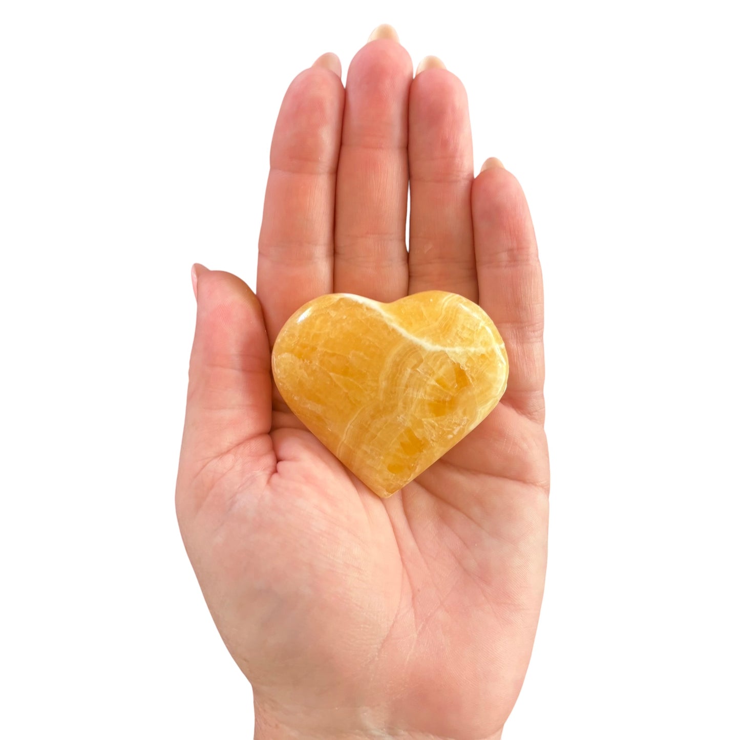 77g Mango Calcite Heart