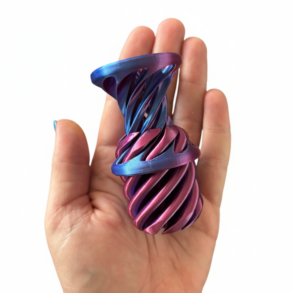 3D spiral pink/purple Cylindar Toy