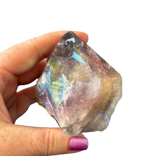 301g Amethyst Aura Cut Base