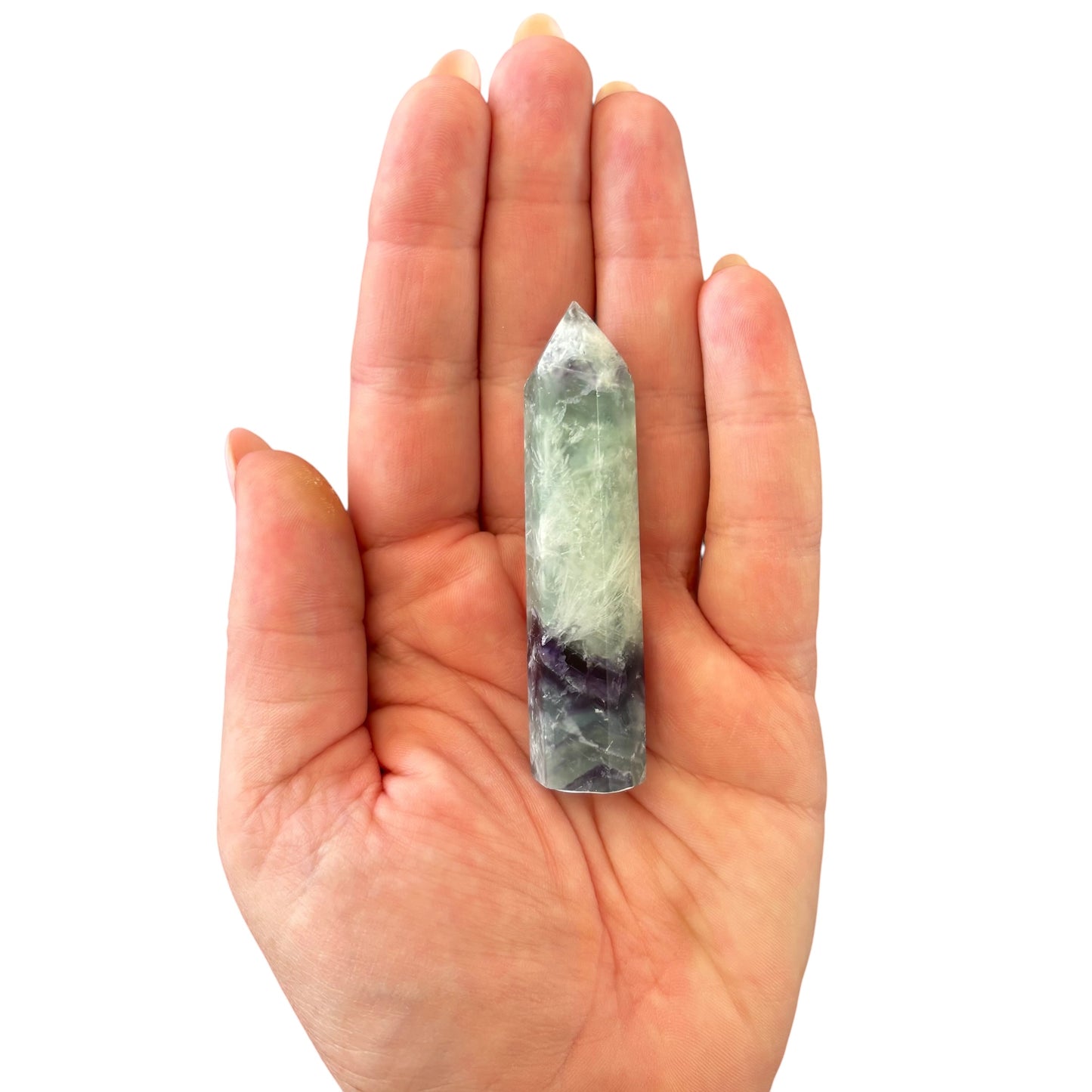 72mm Snowflake Fluorite Point