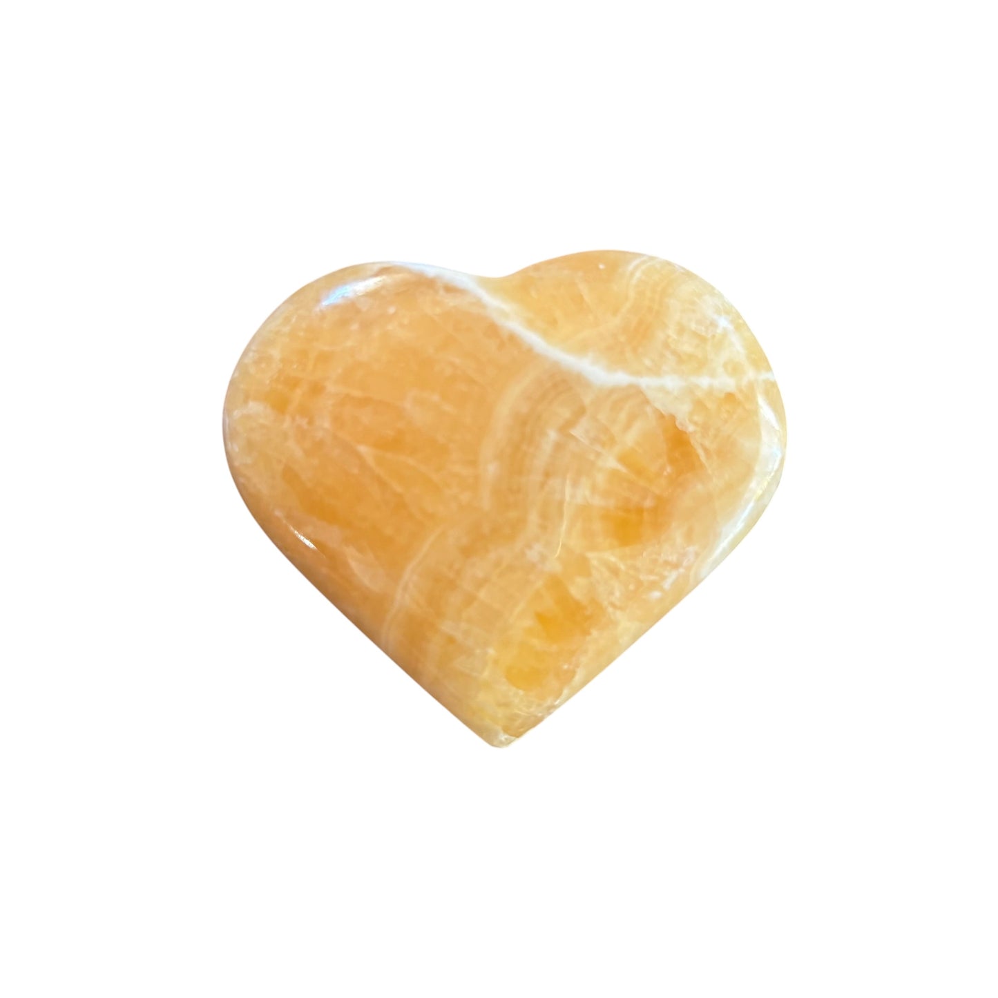 77g Mango Calcite Heart