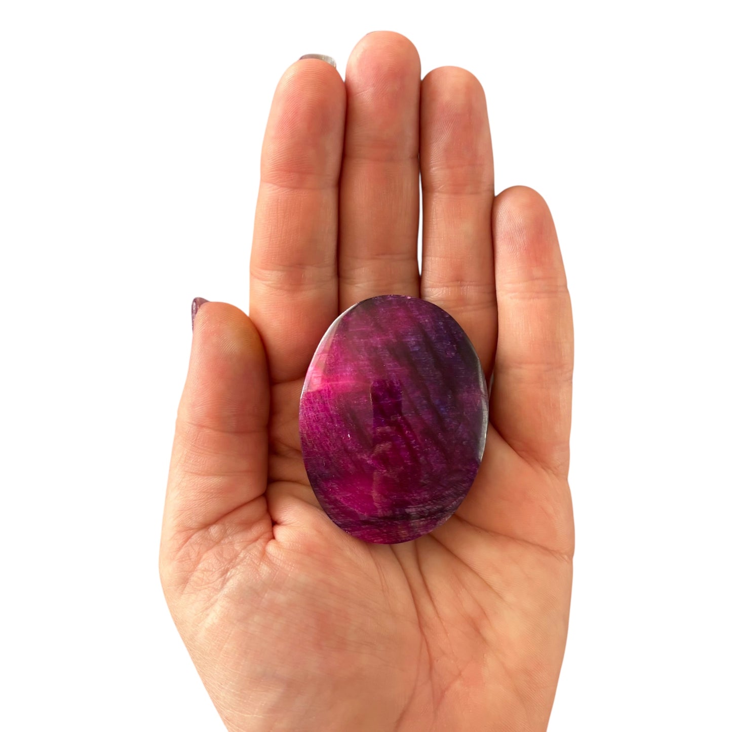 64g Dyed Purple Moonstone Palm Stone