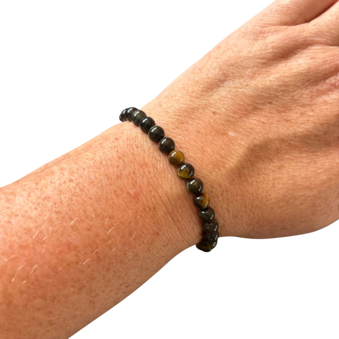 6mm Blue Tiger Eye Bracelet