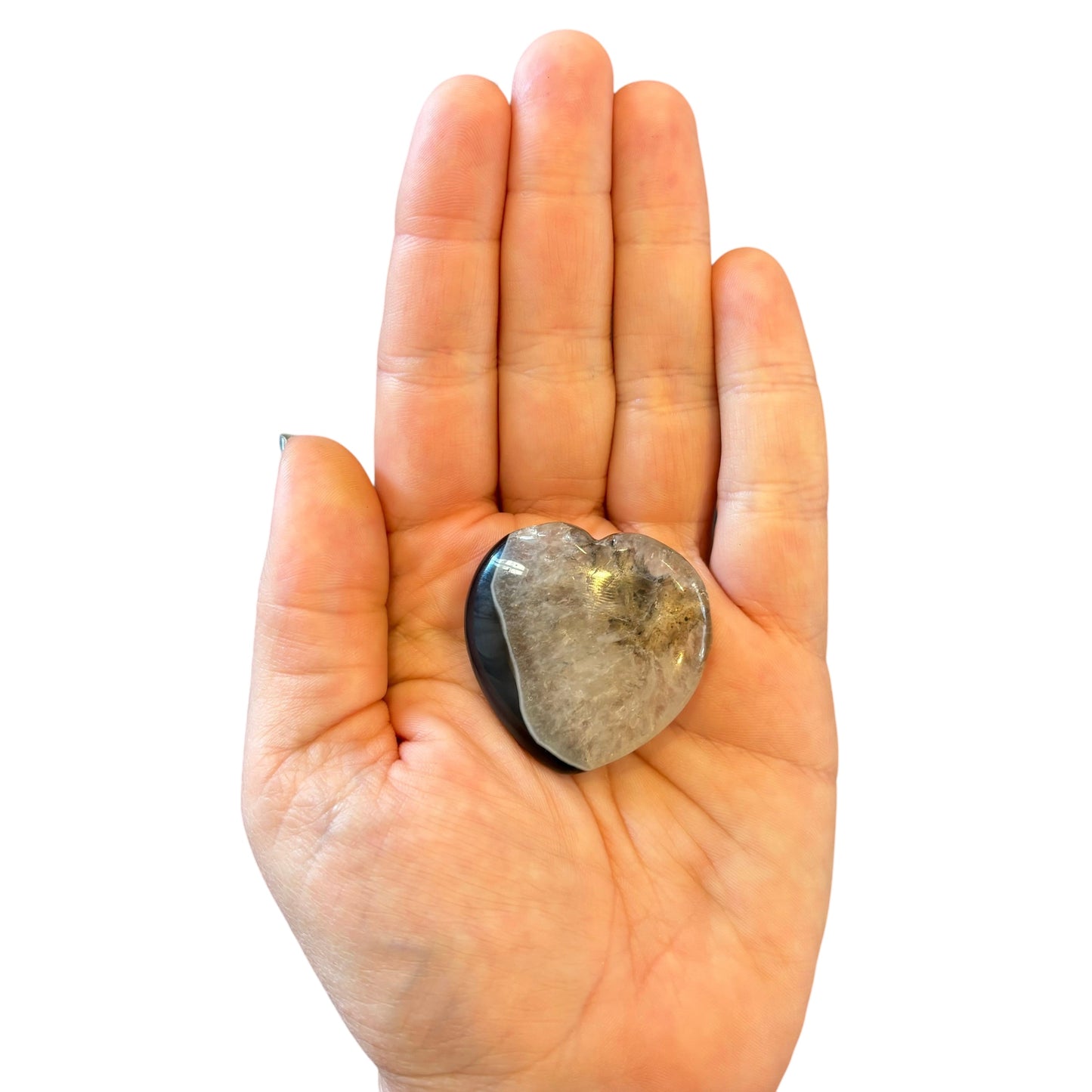 35g Black Agate Heart