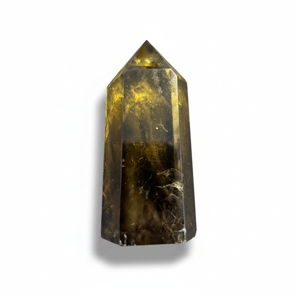 79mm Citrine & Smokey Quartz Point