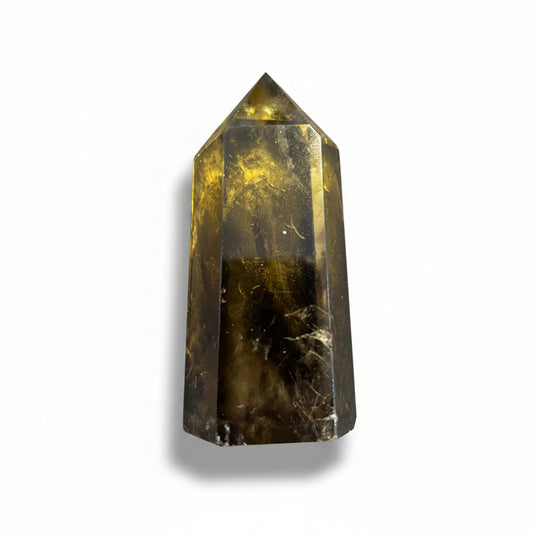 79mm Citrine & Smokey Quartz Point
