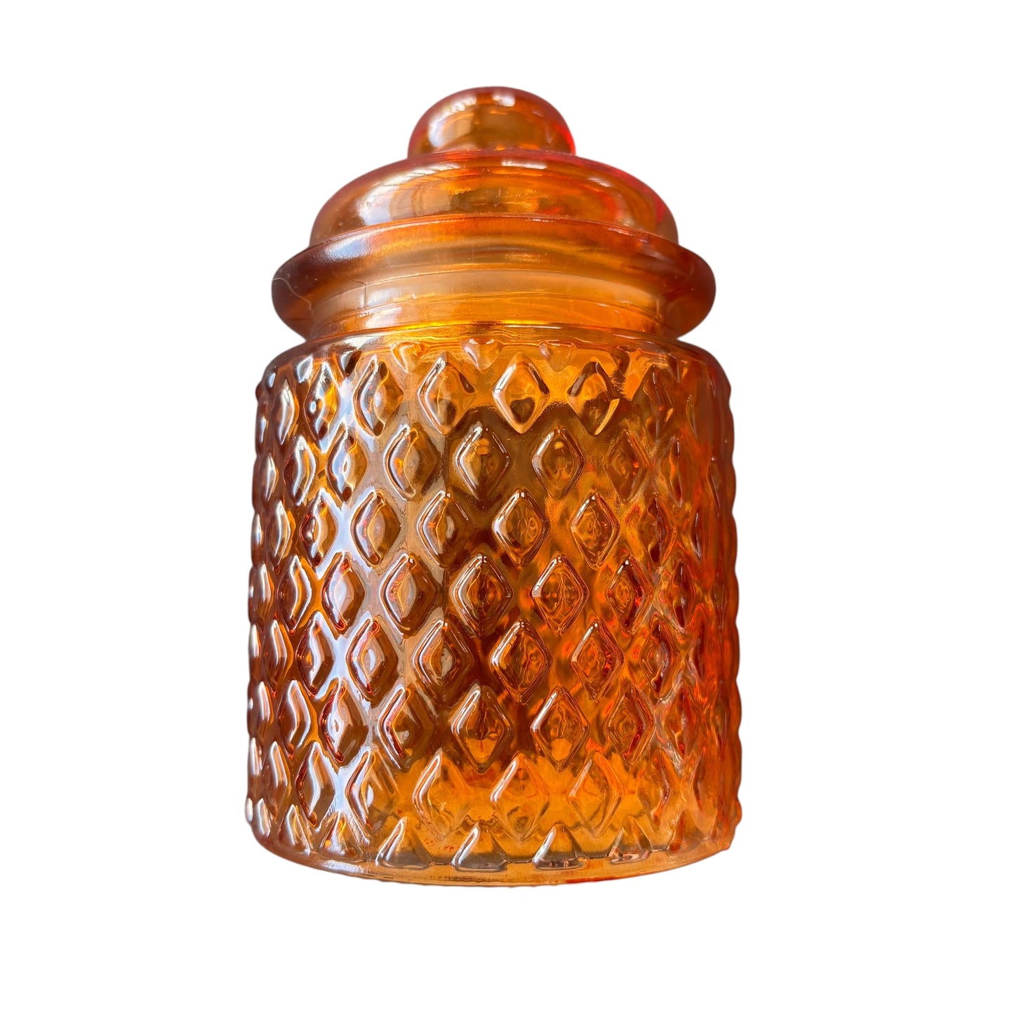 Orange Glass with Lid Jar