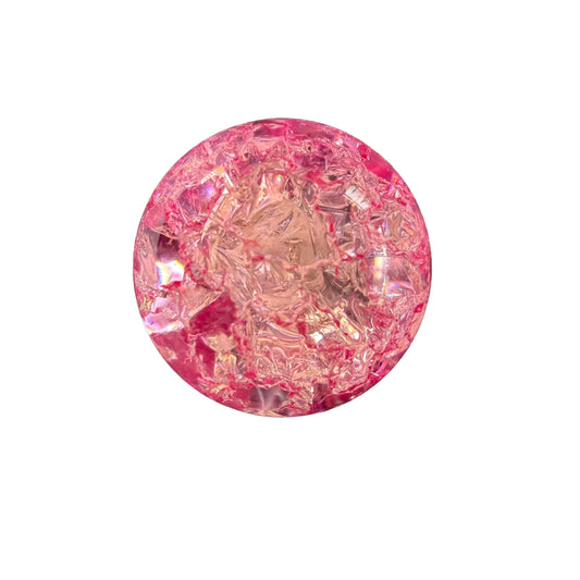 60mm Pink Crackle Glass Sphere