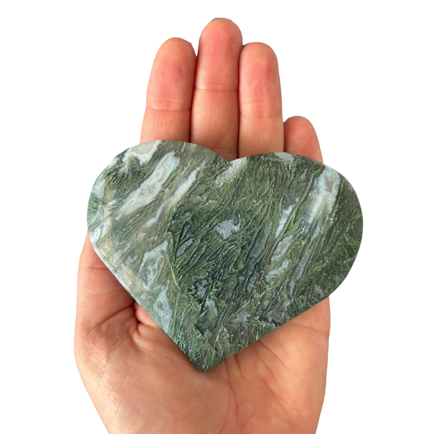 219g Moss Agate Heart