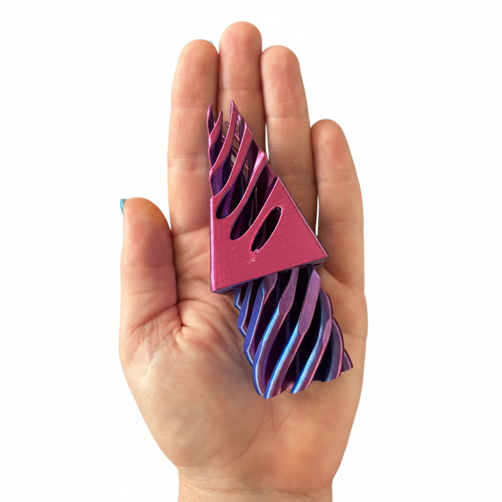 3D spiral pink/purple pyramid Toy