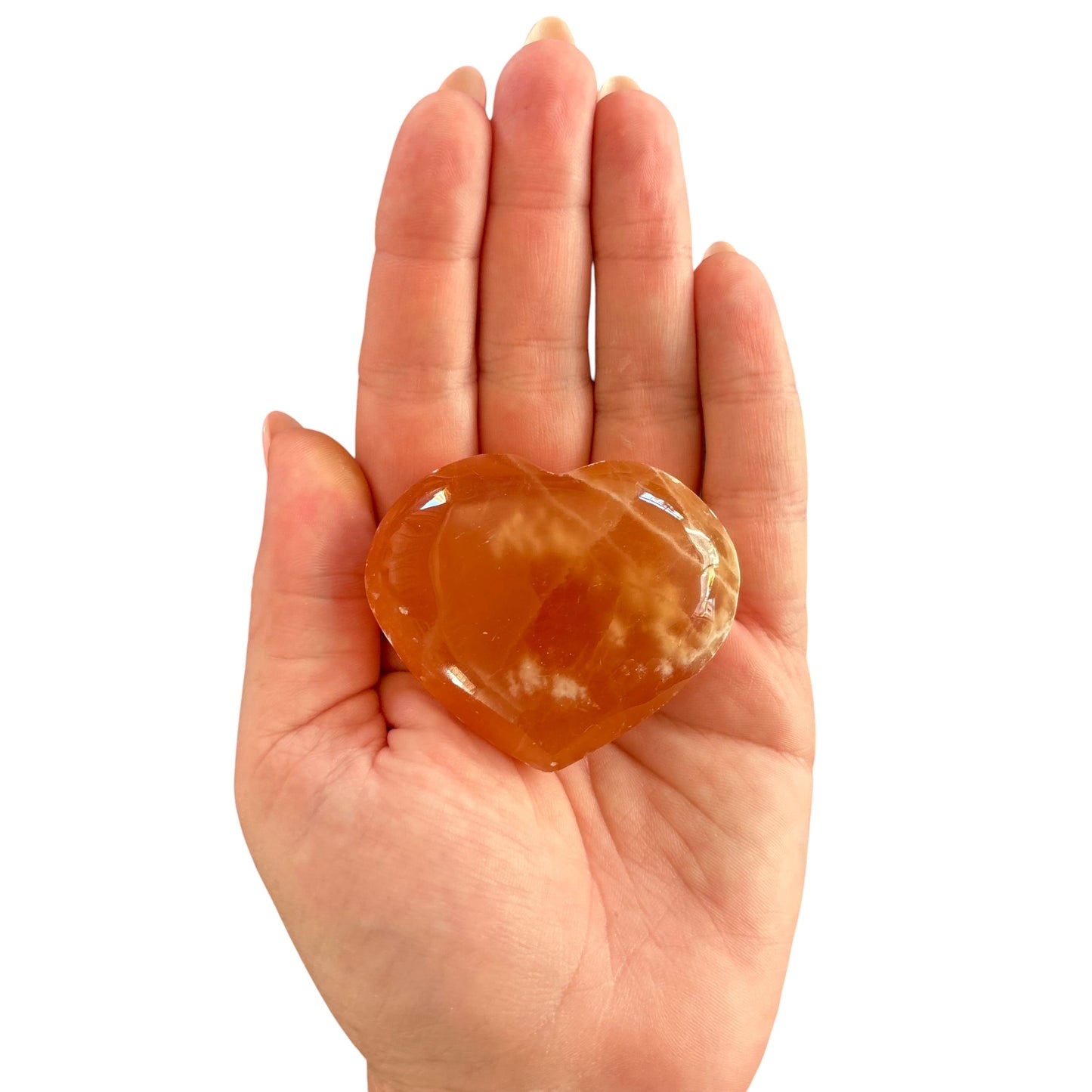 75g Honey Calcite Heart