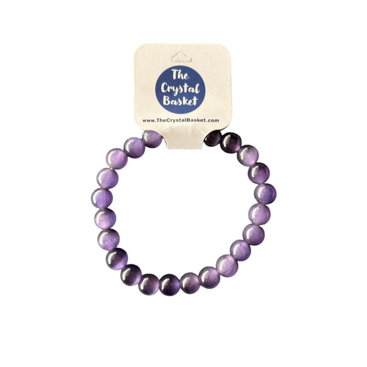 8mm Purple Cats Eye Bracelet