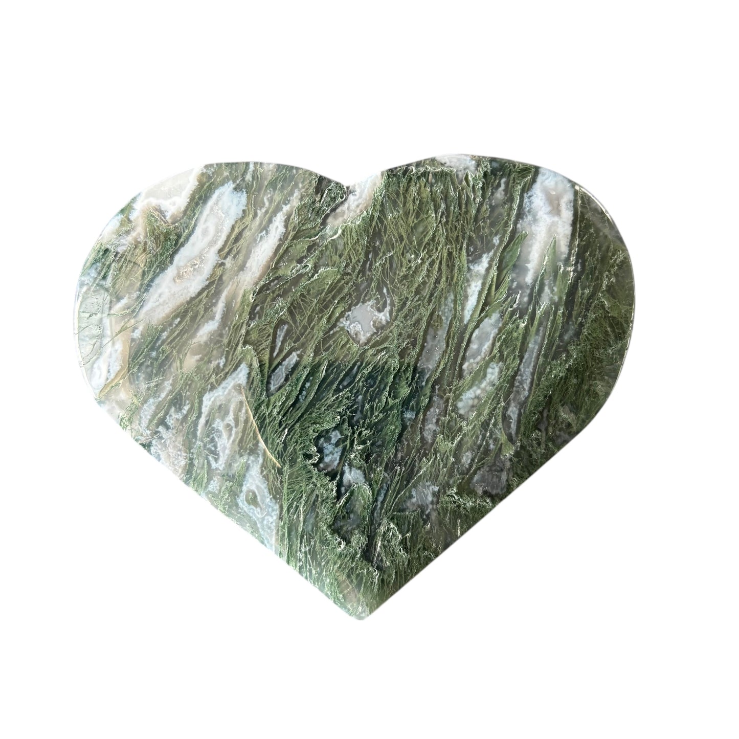 219g Moss Agate Heart