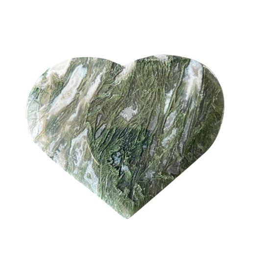 219g Moss Agate Heart