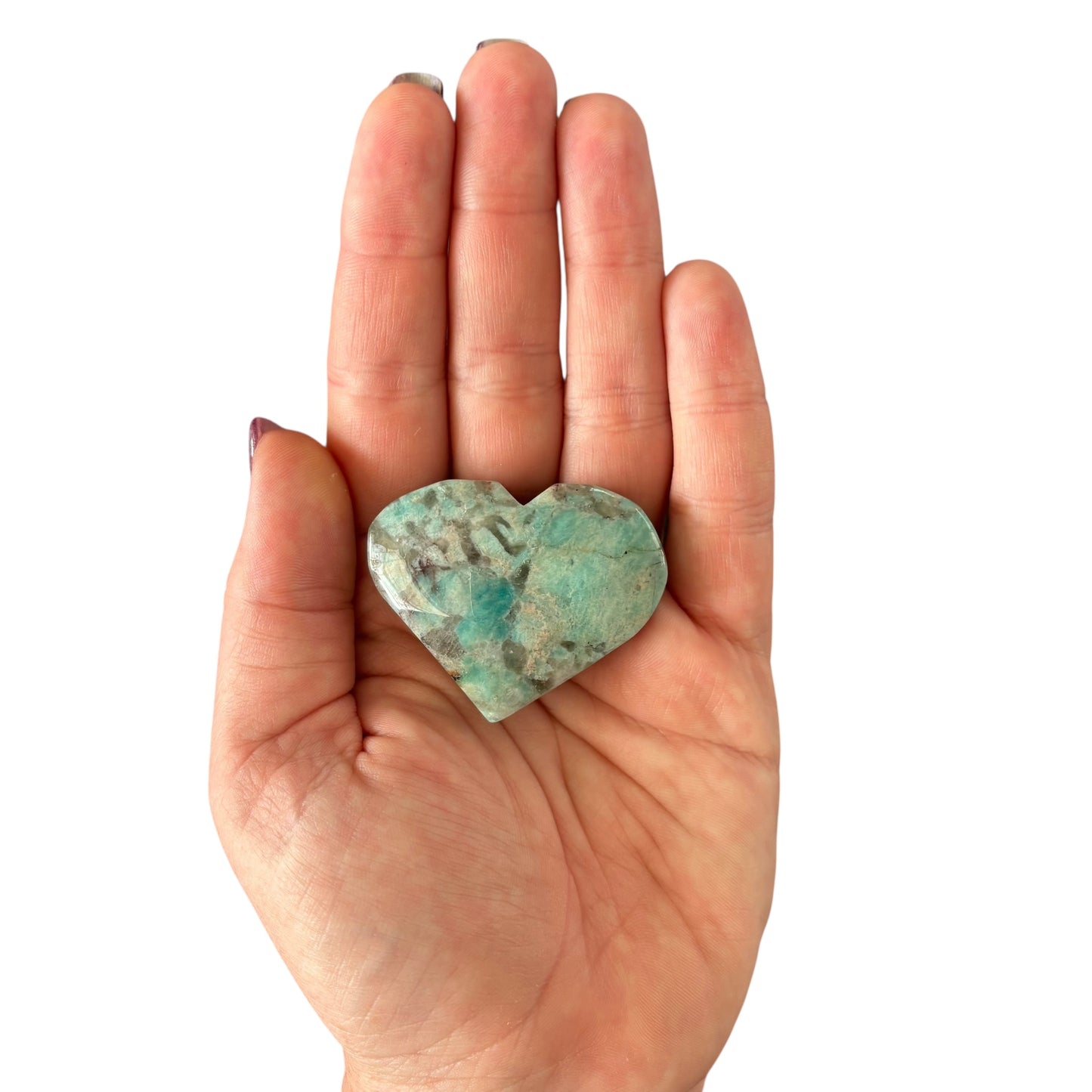 41g Amazonite with Smokey Quartz Heart