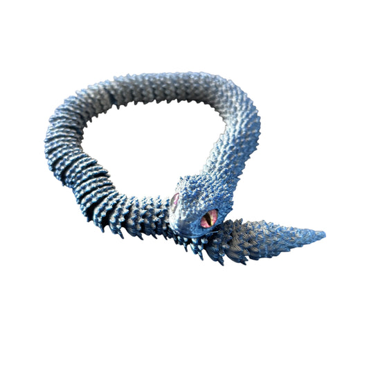 3D Blue Silver Snake
