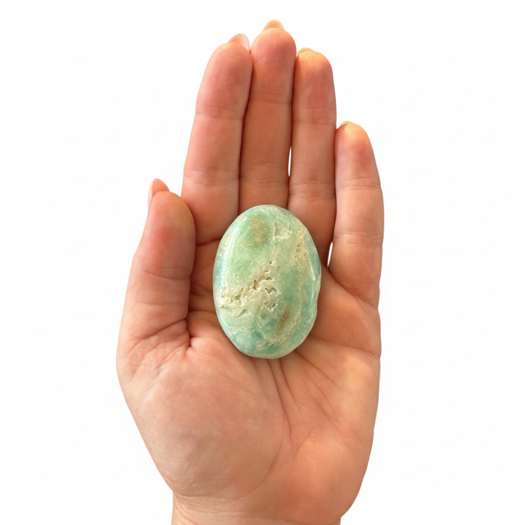 60g Blue Aragonite Palm Stone