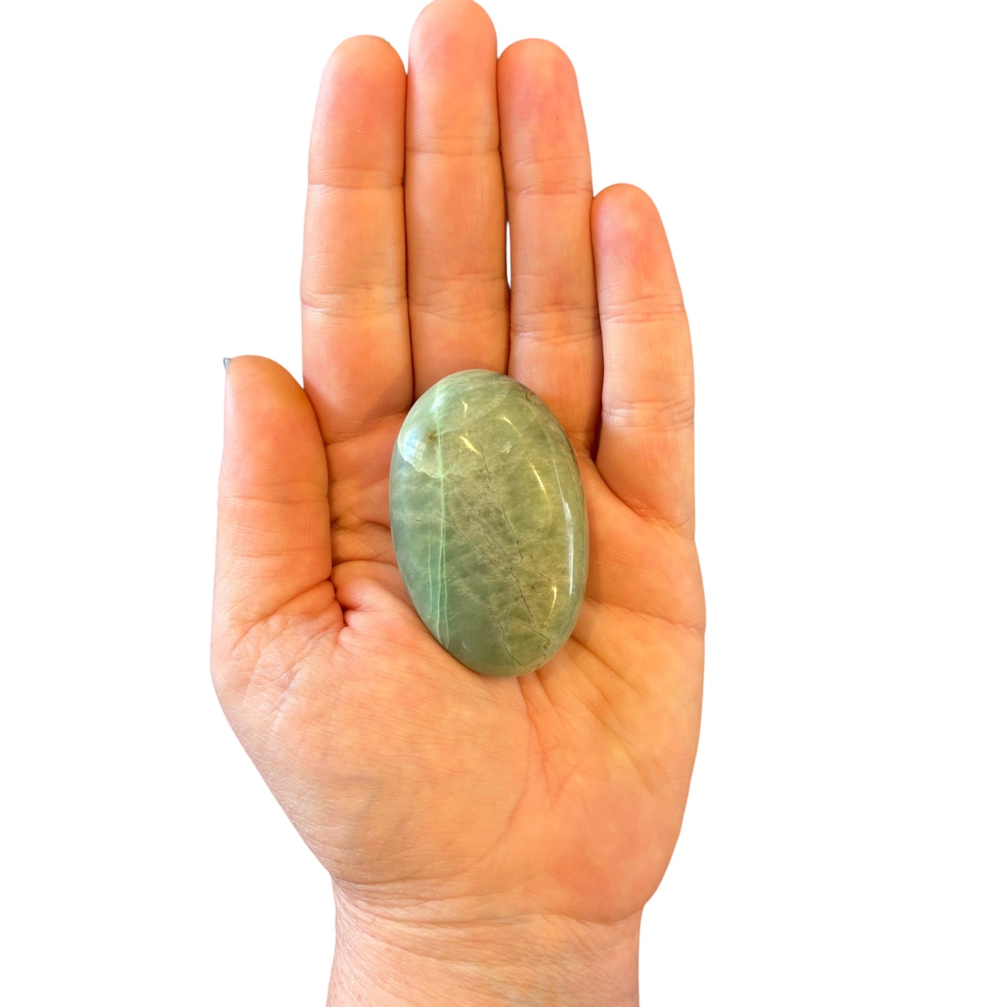 70g Green Moonstone Palm Stone