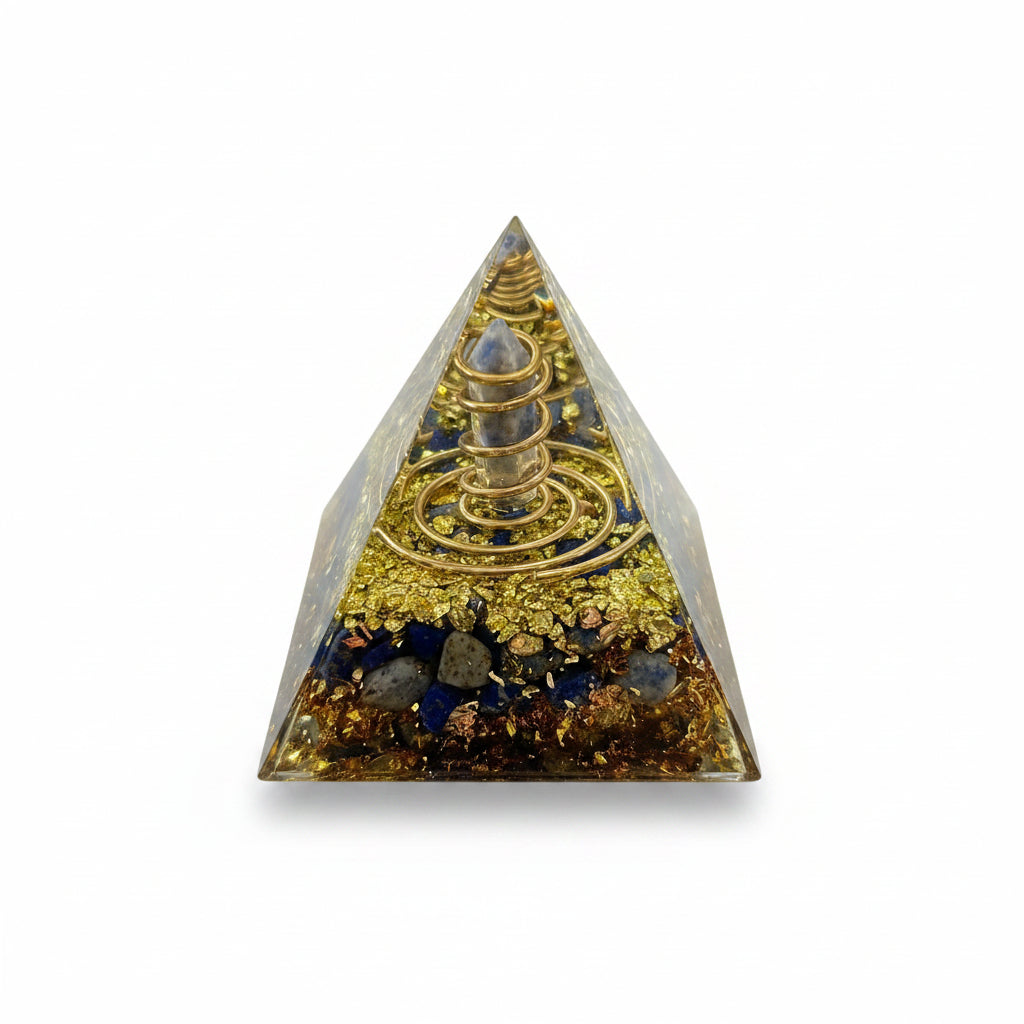 50mm Lapis Lazuli Chips with Sodalite DT Resin Pyramid