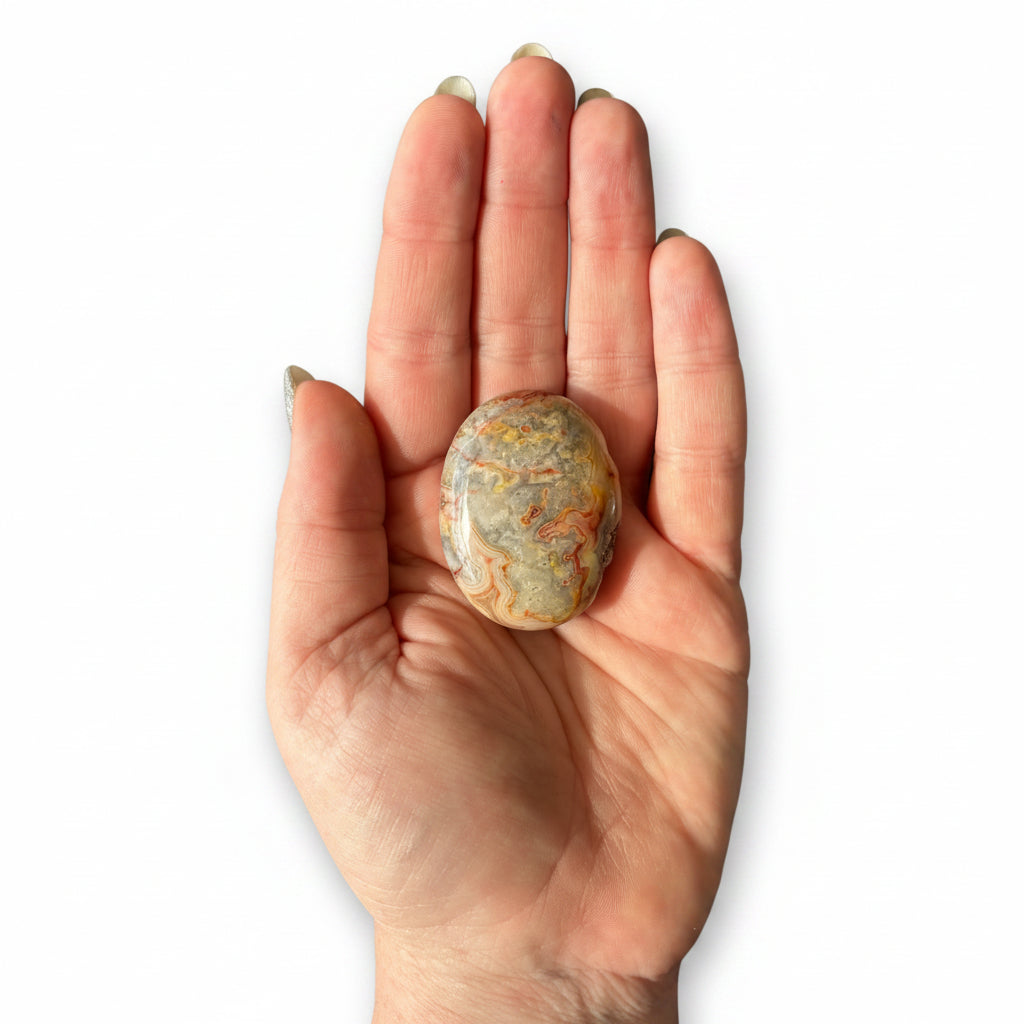 40g Crazy Lace Agate Palm Stone
