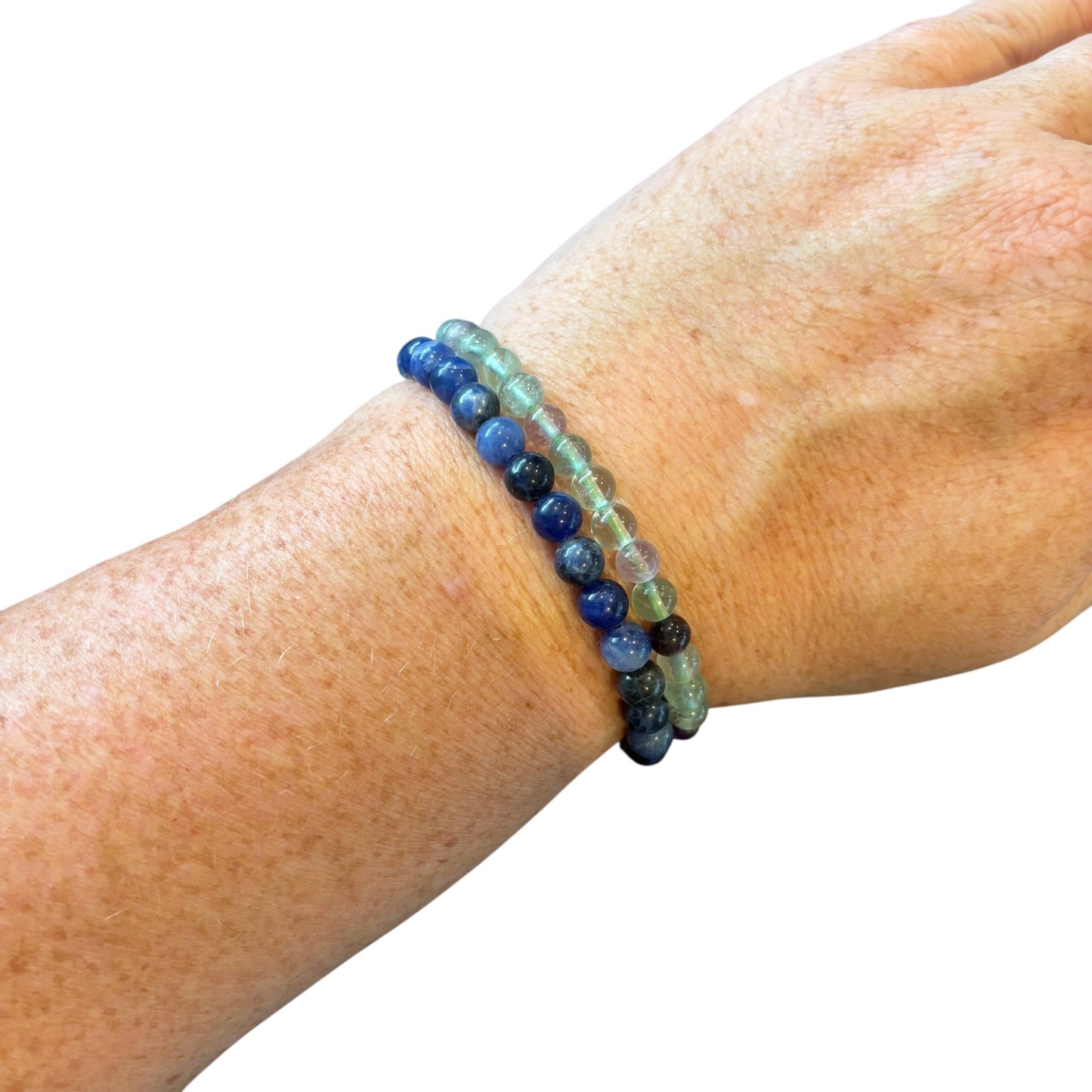 6mm Focus & Mental Clarity Fluorite&Sodalite Bracelet Set