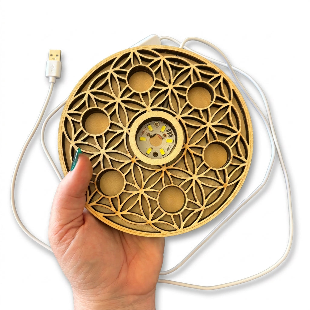Wooden Sphere stand Light Stand