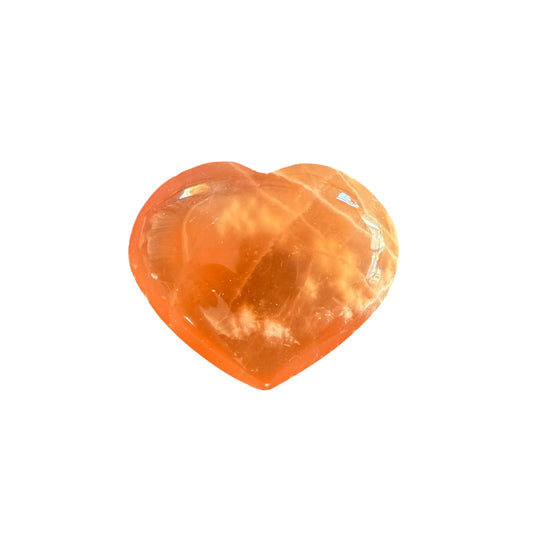 92g Honey Calcite Heart