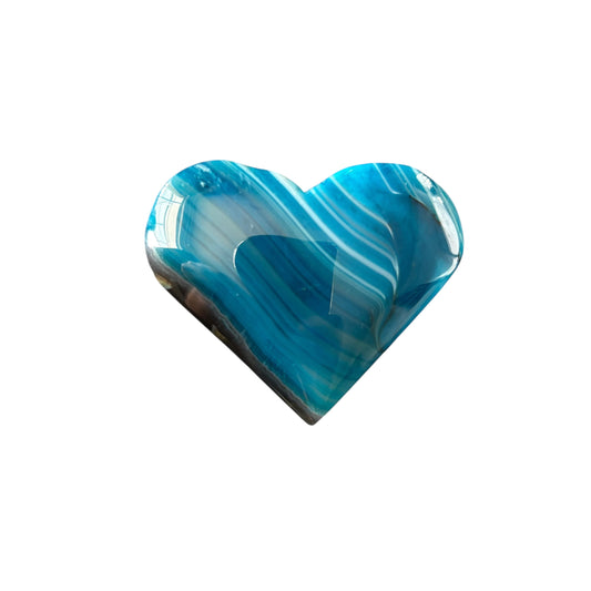 69g Dyed Blue Agate Heart