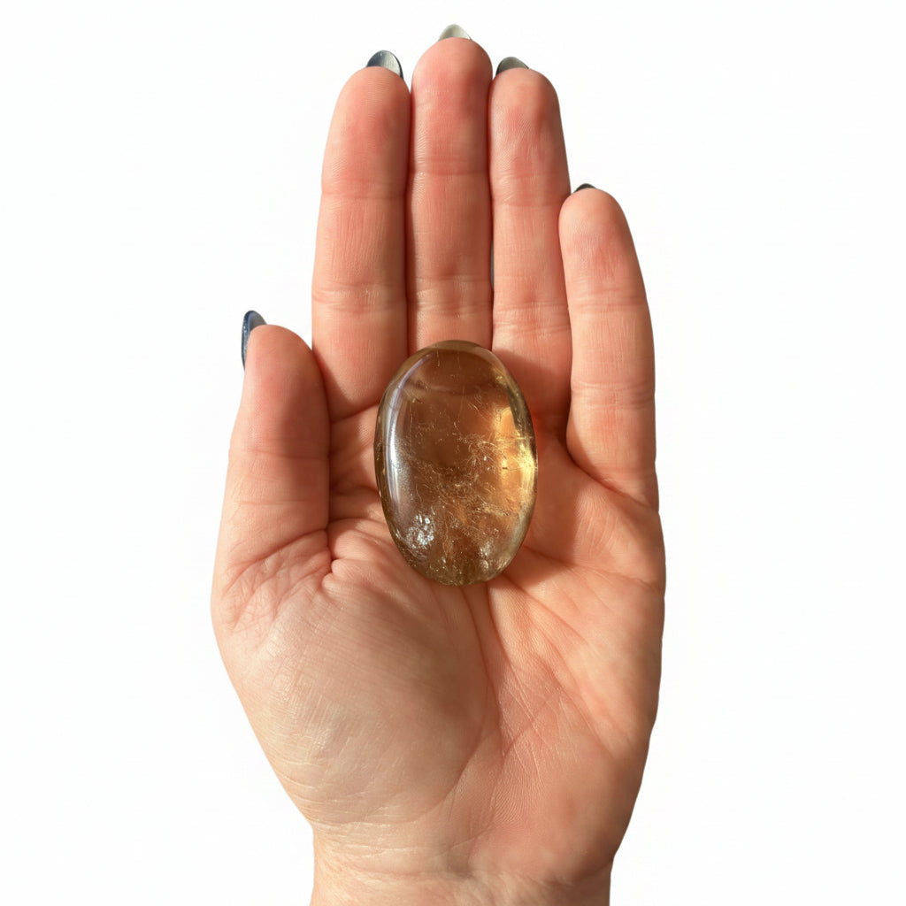 54g Citrine Palm Stone